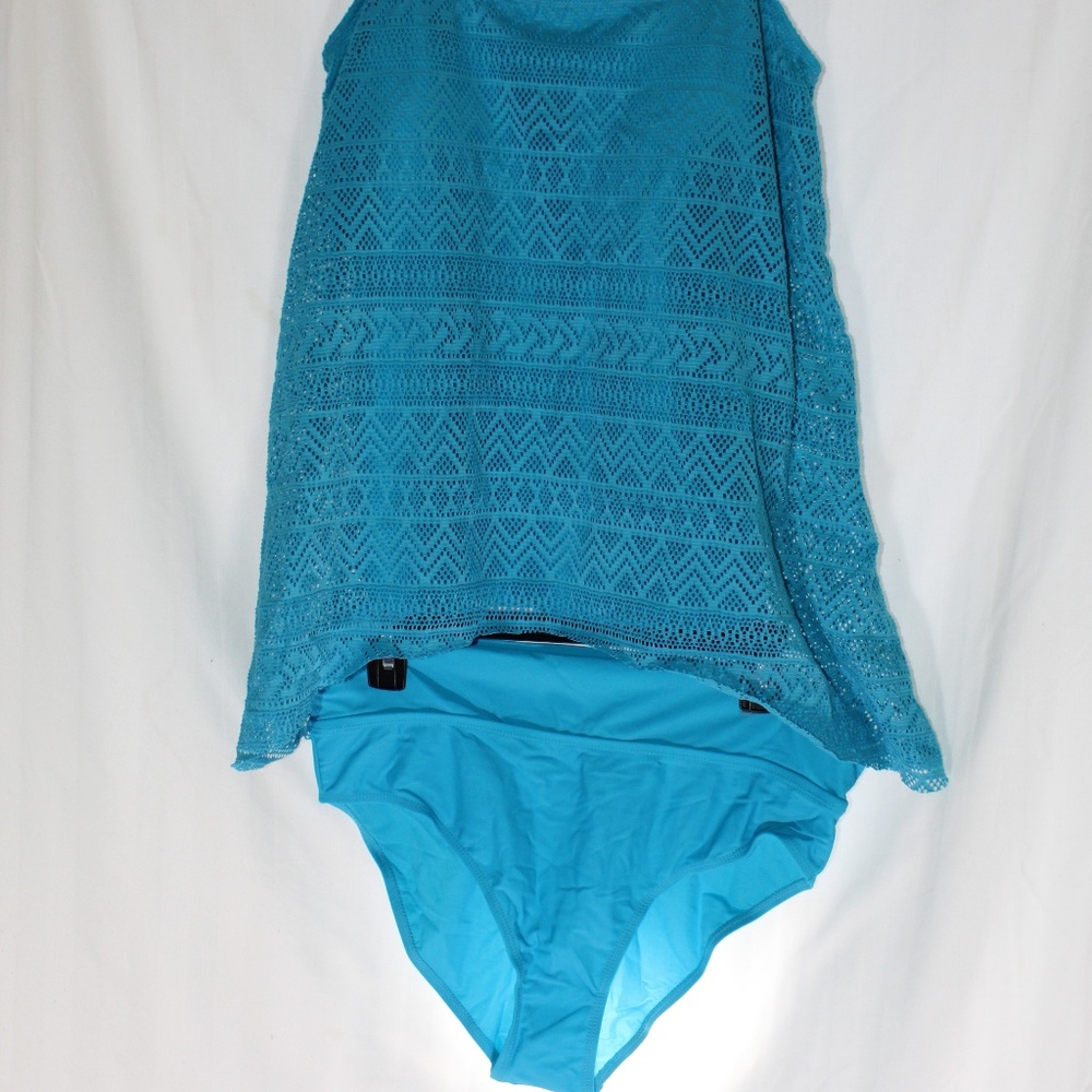 Womens Misses L Turquoise 2 Piece Swimsuit